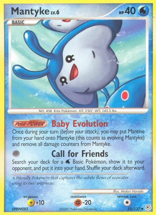 Diamond & Pearl Mantyke card front, 55/130