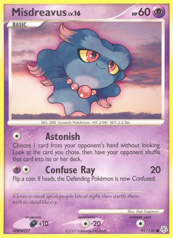 Diamond & Pearl Misdreavus card front, 91/130