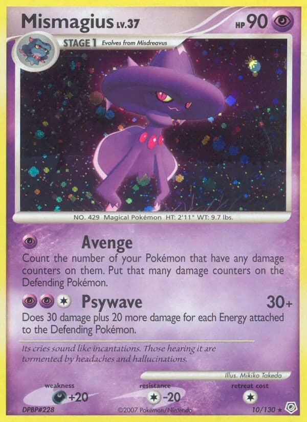 Diamond & Pearl Mismagius card front, 10/130
