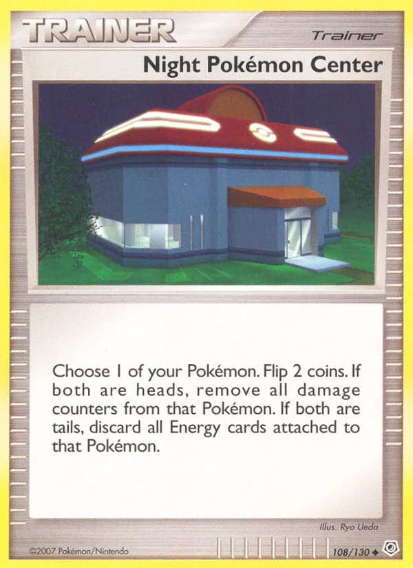 Diamond & Pearl Night Pokémon Center card front, 108/130