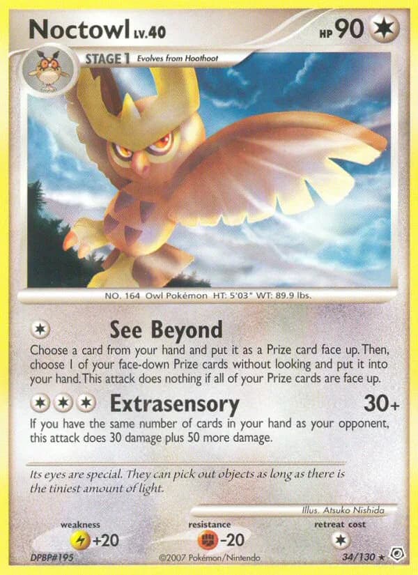 Diamond & Pearl Noctowl card front, 34/130