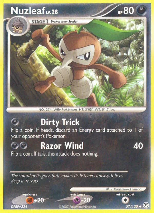 Diamond & Pearl Nuzleaf card front, 57/130