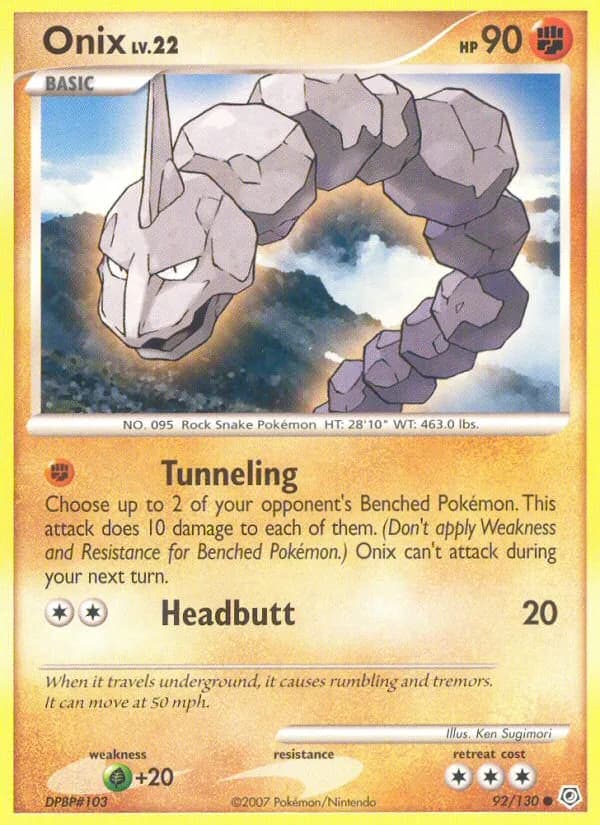 Diamond & Pearl Onix card front, 92/130