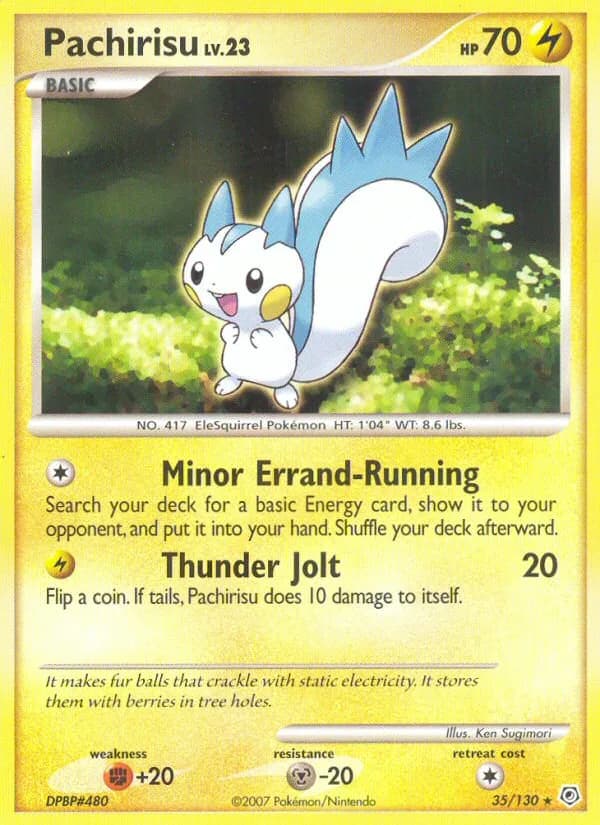 Diamond & Pearl Pachirisu card front, 35/130