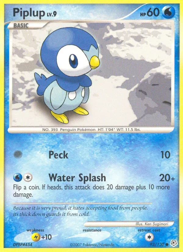 Piplup card front, Diamond & Pearl 93/130