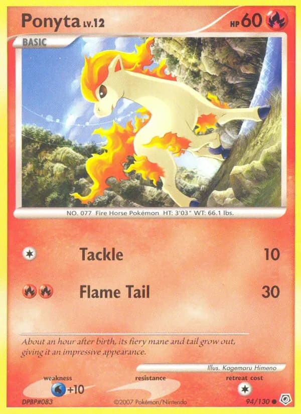 Diamond & Pearl Ponyta card front, 94/130