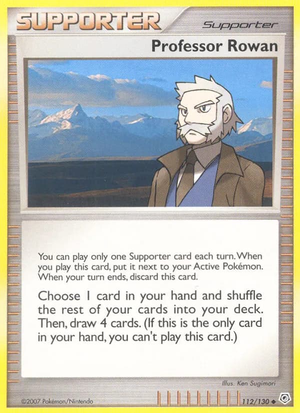 Diamond & Pearl Professor Rowan card front, 112/130