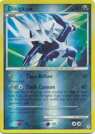 Dialga reverse holo card front, Diamond & Pearl 1/130