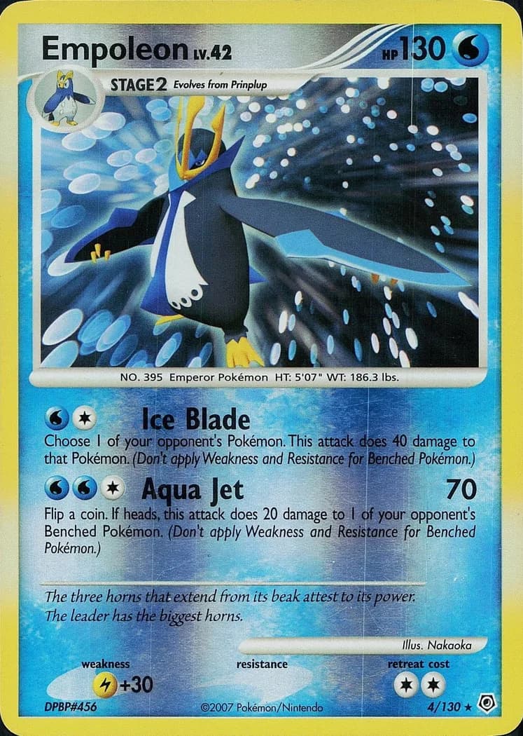 Empoleon reverse holo card front, Diamond & Pearl 4/130