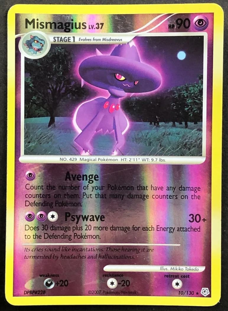Mismagius reverse holo card front, Diamond & Pearl 10/130