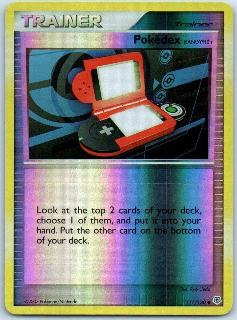 Pokédex HANDY910is reverse holo card front, Diamond & Pearl 111/130