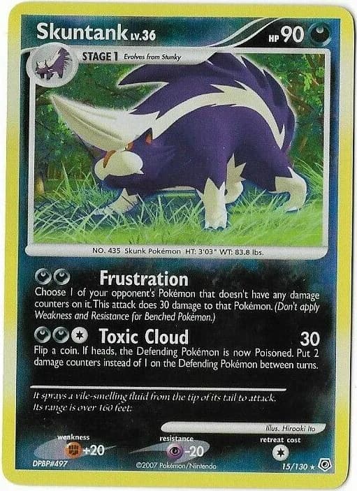 Skuntank reverse holo card front, Diamond & Pearl 15/130
