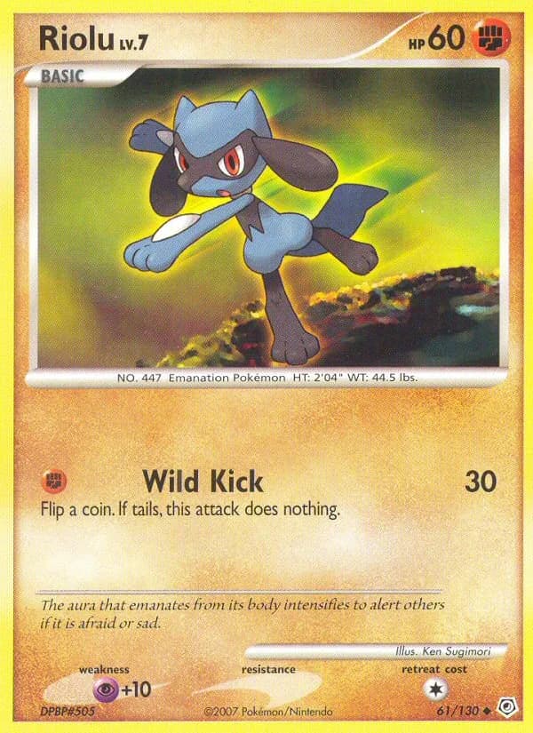 Diamond & Pearl Riolu card front, 61/130