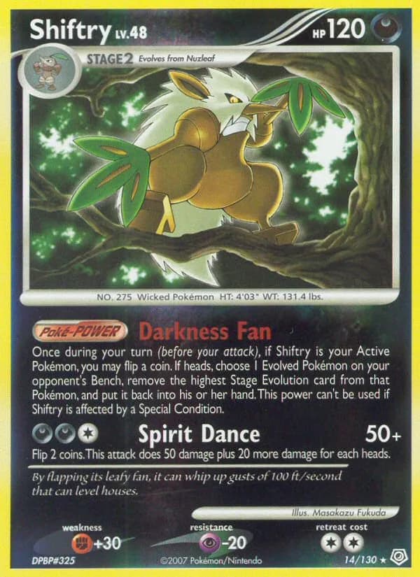 Diamond & Pearl Shiftry card front, 14/130