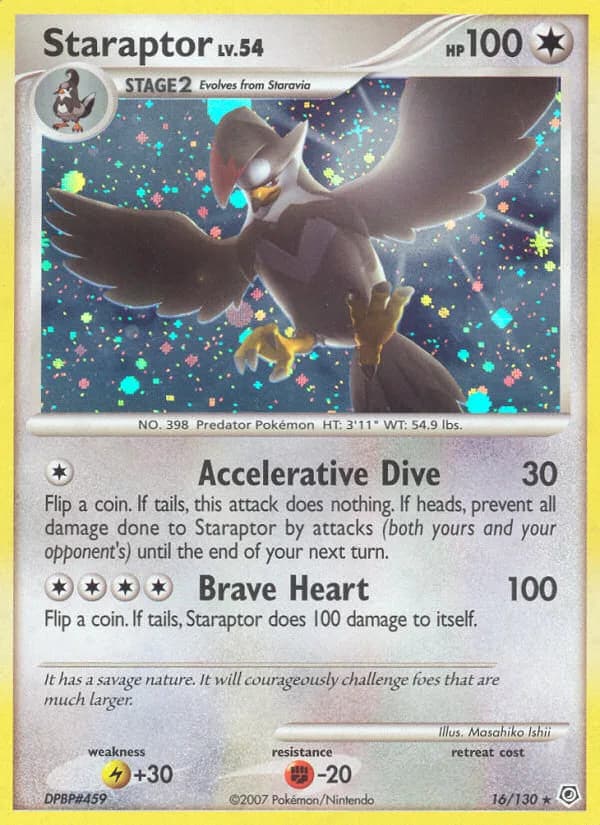 Diamond & Pearl Staraptor card front, 16/130