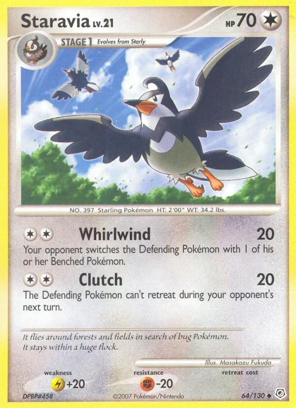 Diamond & Pearl Staravia card front, 64/130