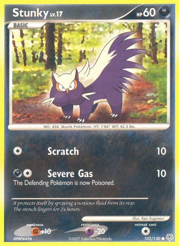 Diamond & Pearl Stunky card front, 102/130