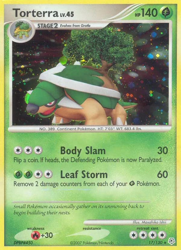 Torterra card front, Diamond & Pearl 17/130