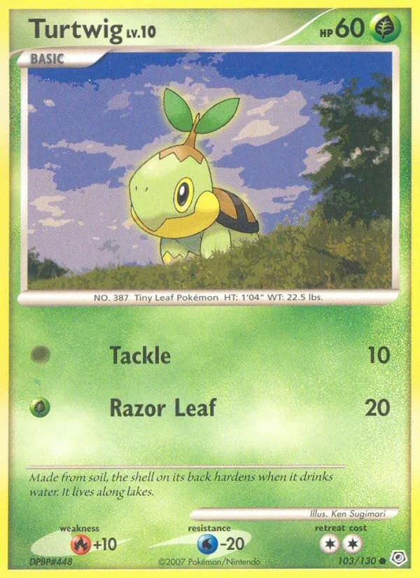 Diamond & Pearl Turtwig card front, 103/130