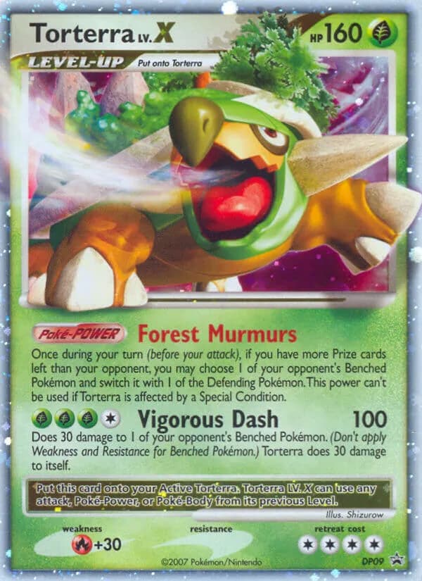 DP Black Star Promos Torterra LV.X card front, DP09