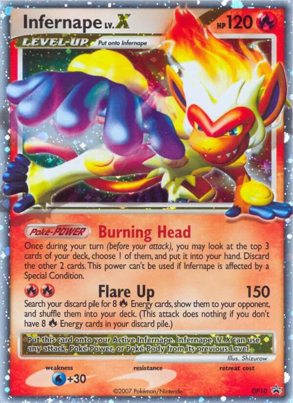 DP Black Star Promos Infernape LV.X card front, DP10