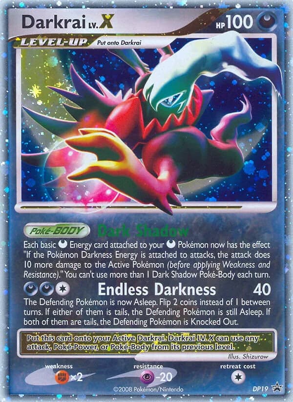 DP Black Star Promos Darkrai LV.X card front, DP19