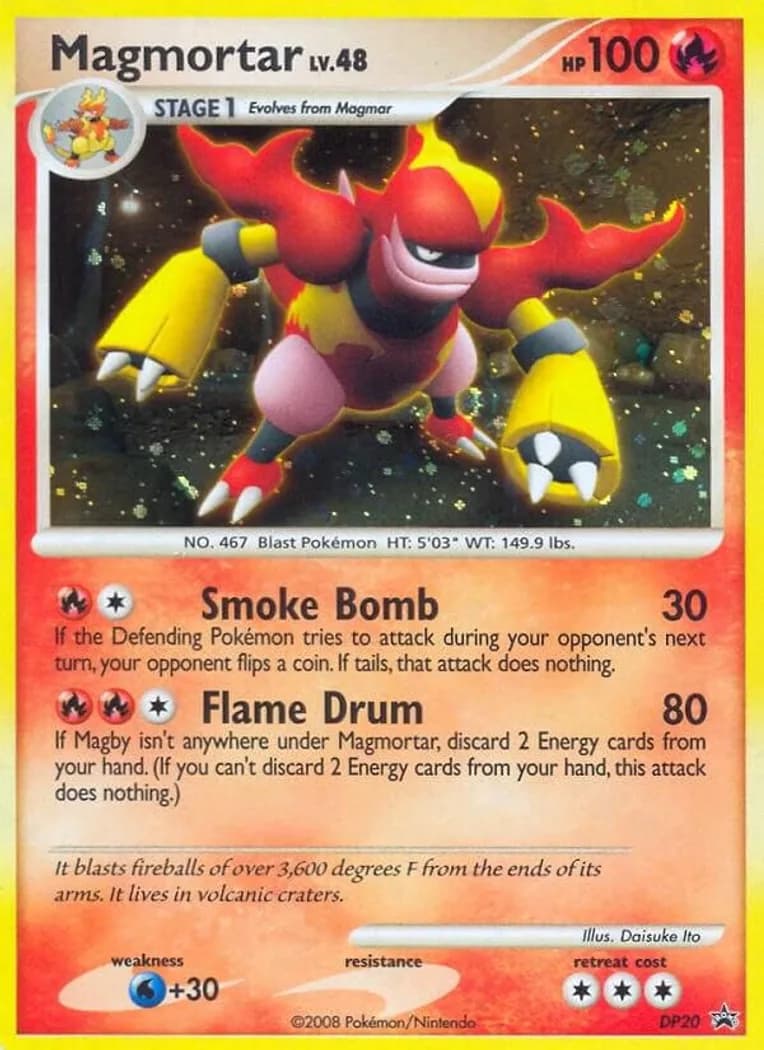 Magmortar card front, DP Black Star Promos DP20