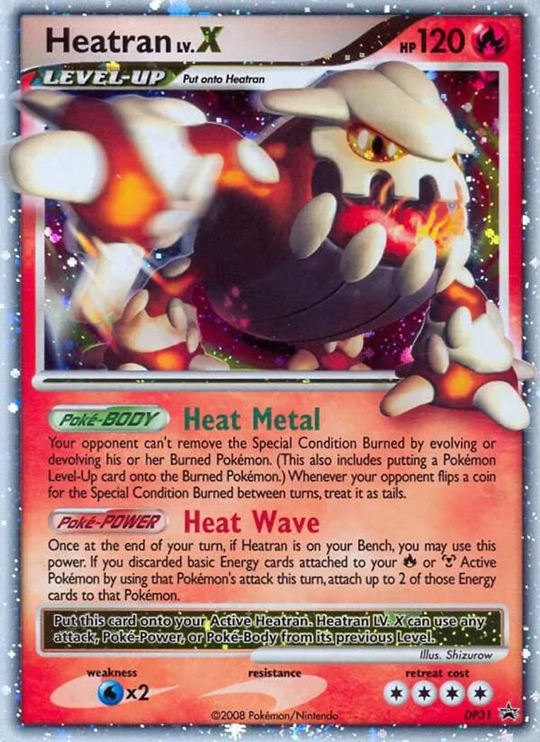 Heatran LV.X card front, DP Black Star Promos DP31