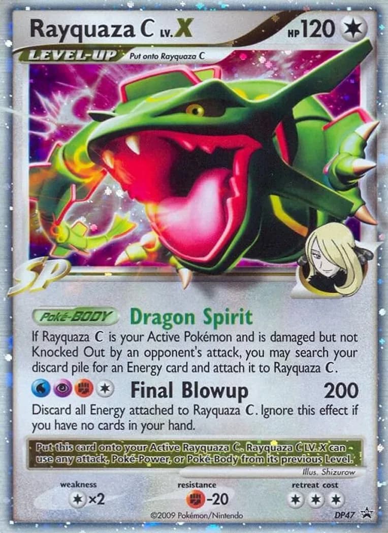 Rayquaza C LV.X card front, DP Black Star Promos DP47