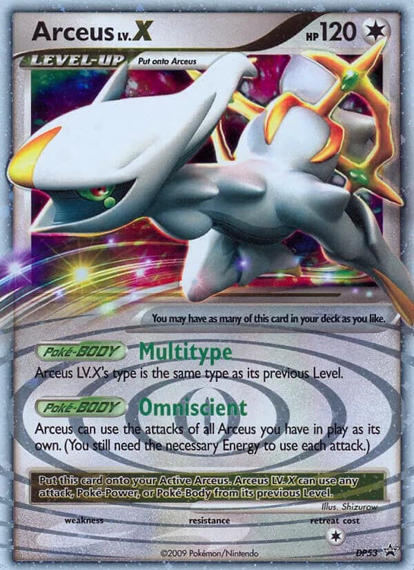 DP Black Star Promos Arceus LV.X card front, DP53