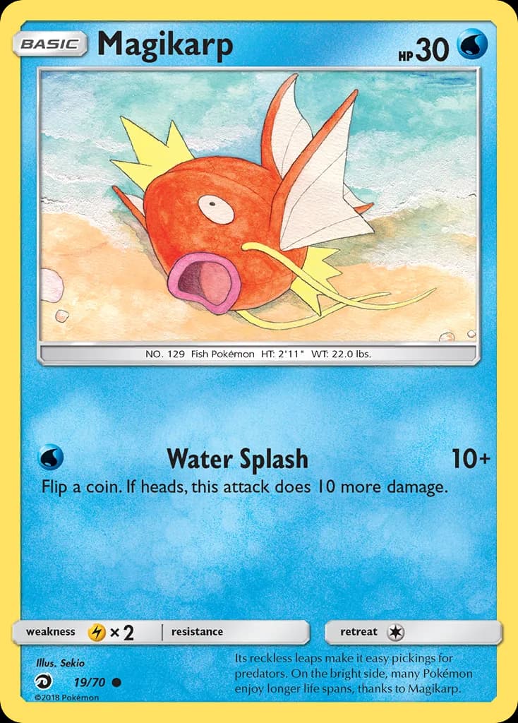 Dragon Majesty Magikarp card front, 19/70