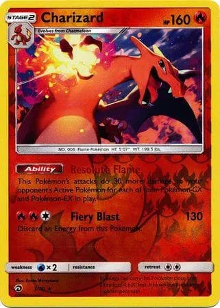 Dragon Majesty Charizard reverse holo card front, 3/70