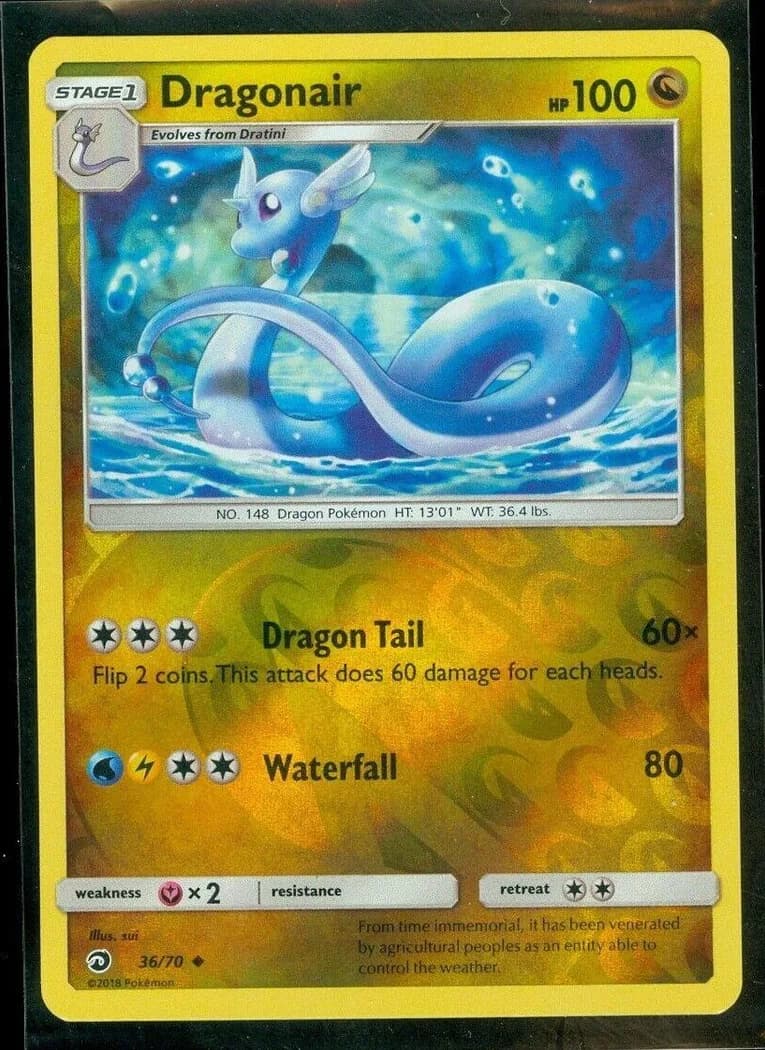 Dragonair reverse holo card front, Dragon Majesty 36/70