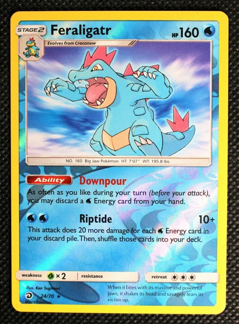 Feraligatr reverse holo card front, Dragon Majesty 24/70