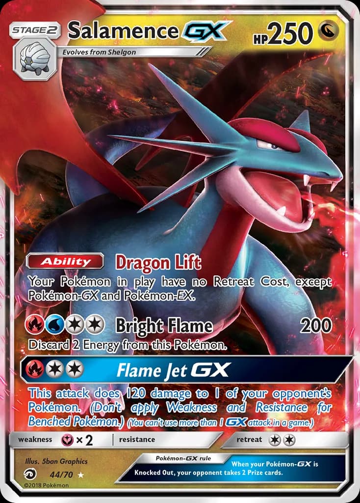 Salamence-GX card front, Dragon Majesty 44/70