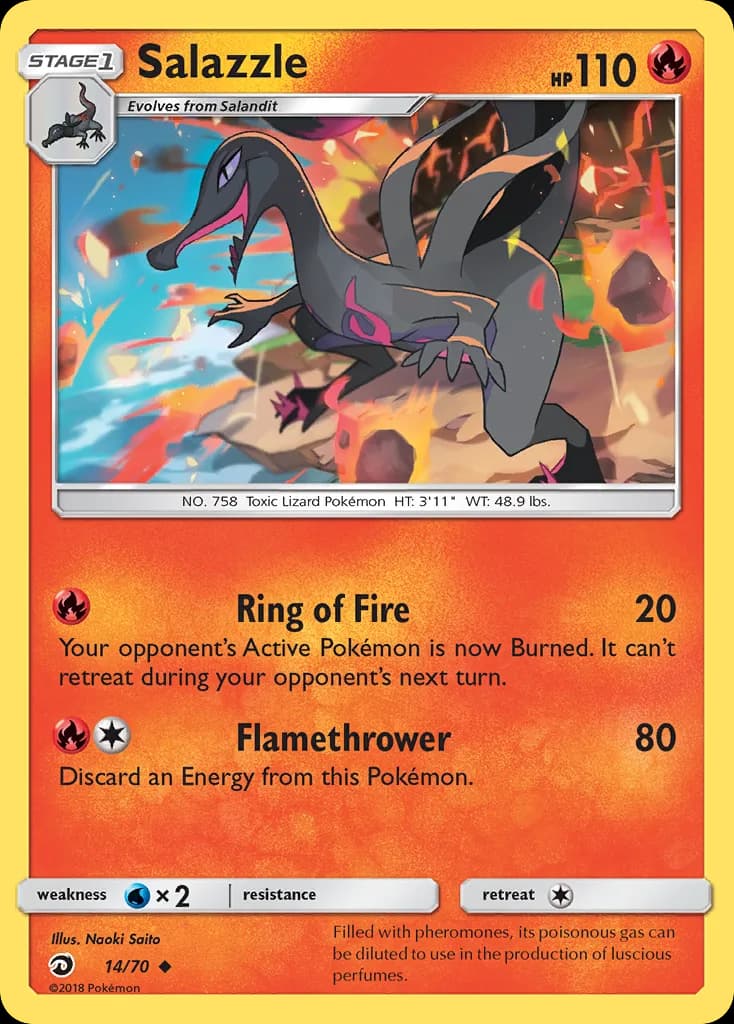 Dragon Majesty Salazzle card front, 14/70