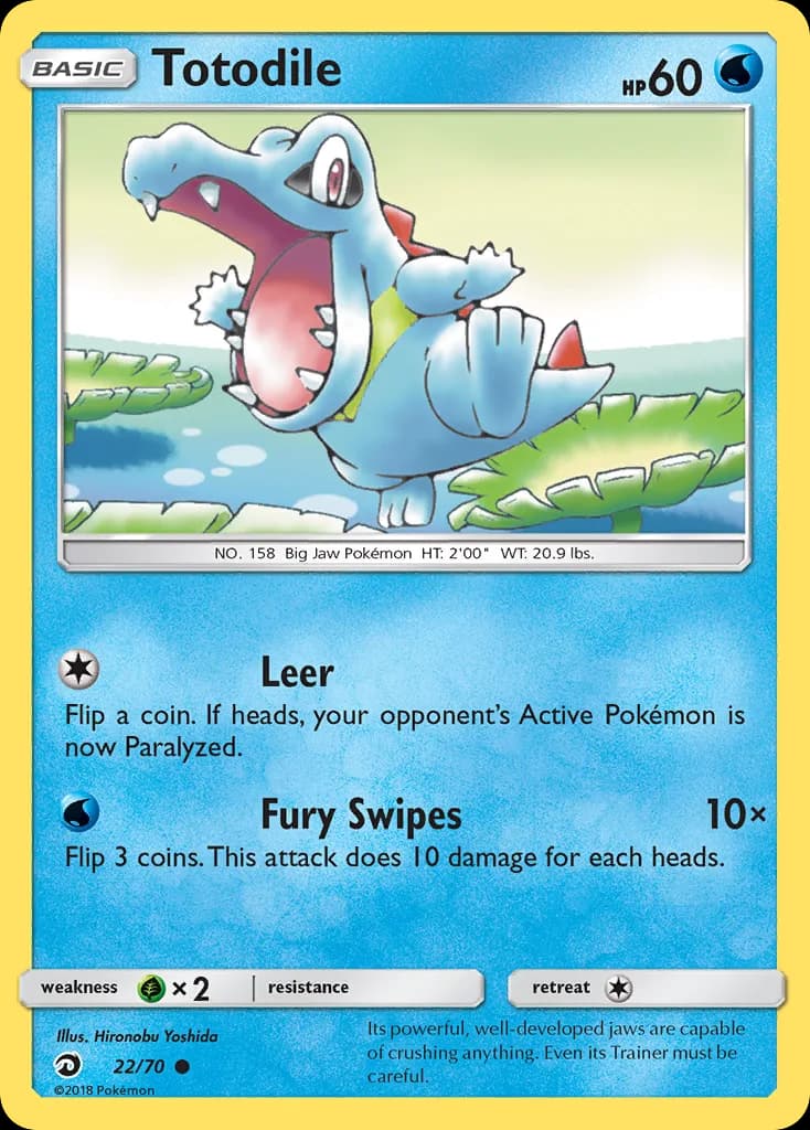 Totodile card front, Dragon Majesty 22/70