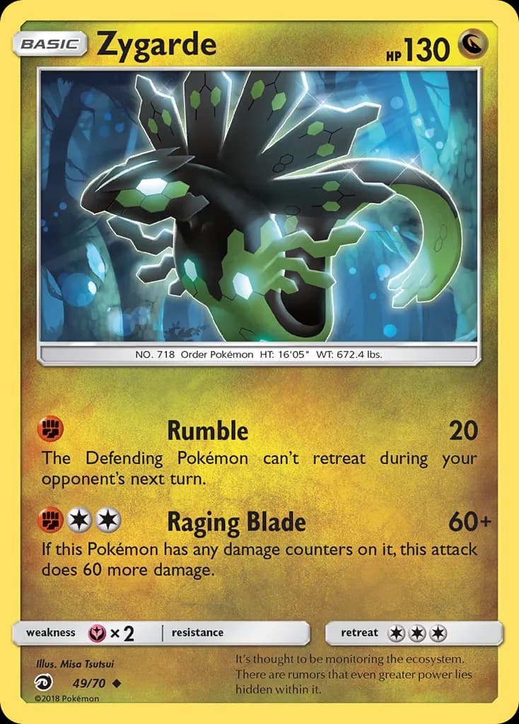Dragon Majesty Zygarde card front, 49/70
