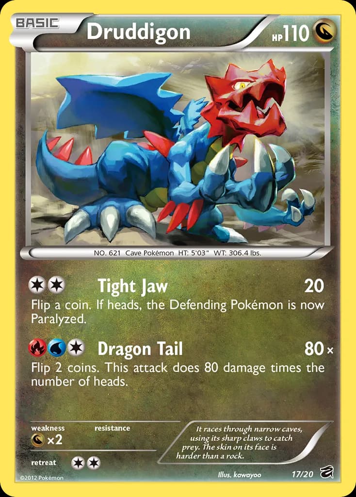 Dragon Vault Druddigon card front, 17/20