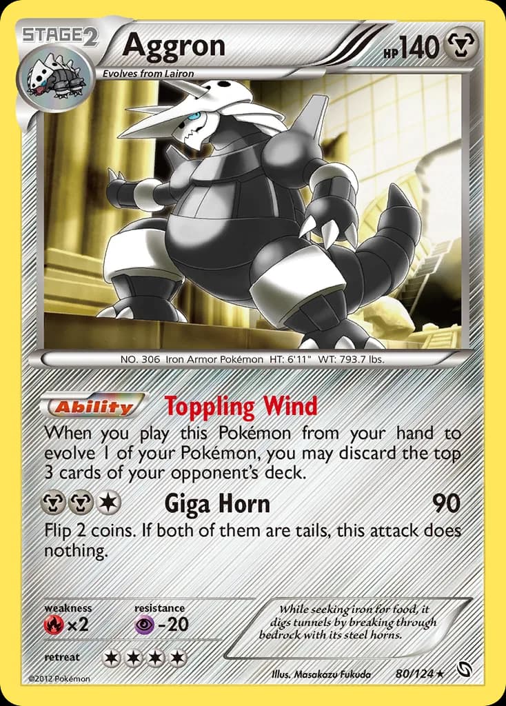 Dragons Exalted Aggron card front, 80/124