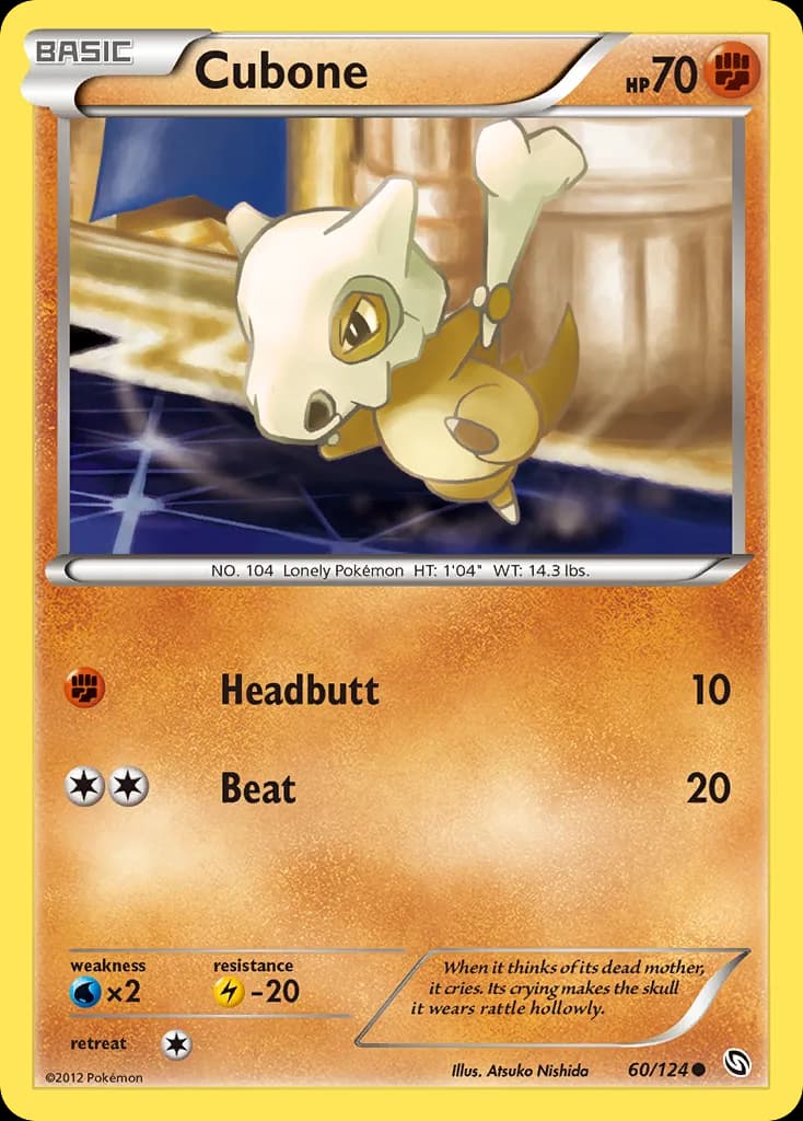 Dragons Exalted Cubone card front, 60/124