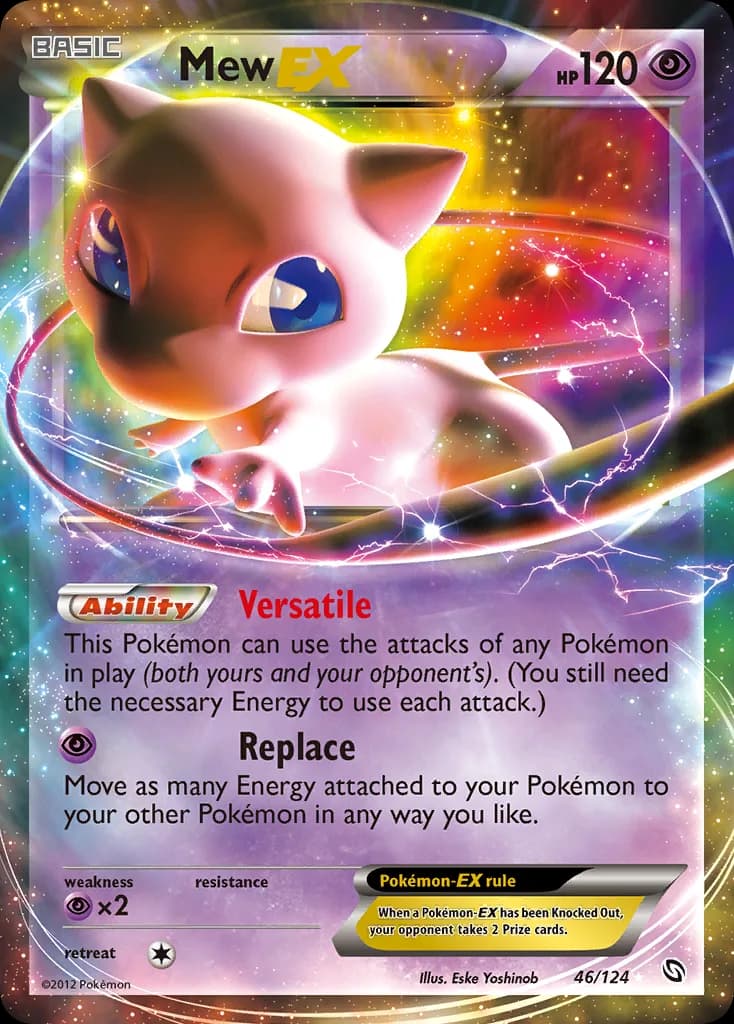 Mew-EX card front, Dragons Exalted 46/124