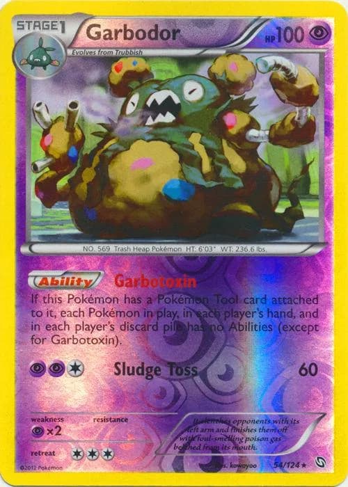 Garbodor reverse holo card front, Dragons Exalted 54/124