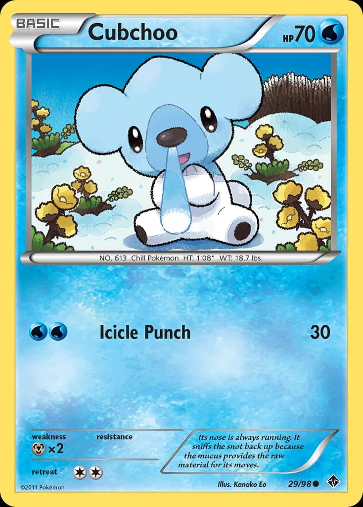 Emerging Powers Cubchoo card front, 29/98