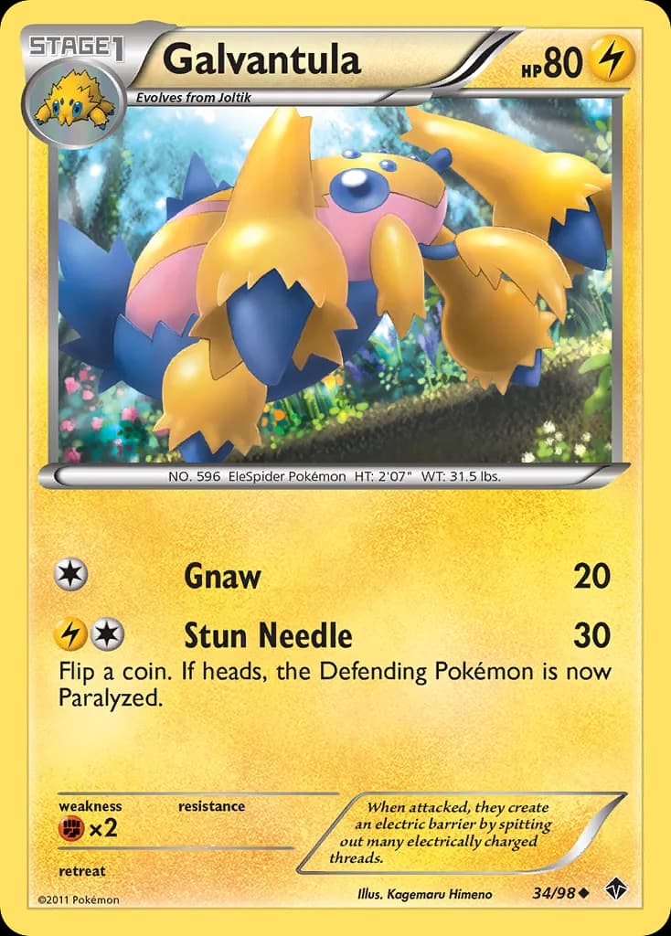 Emerging Powers Galvantula card front, 34/98