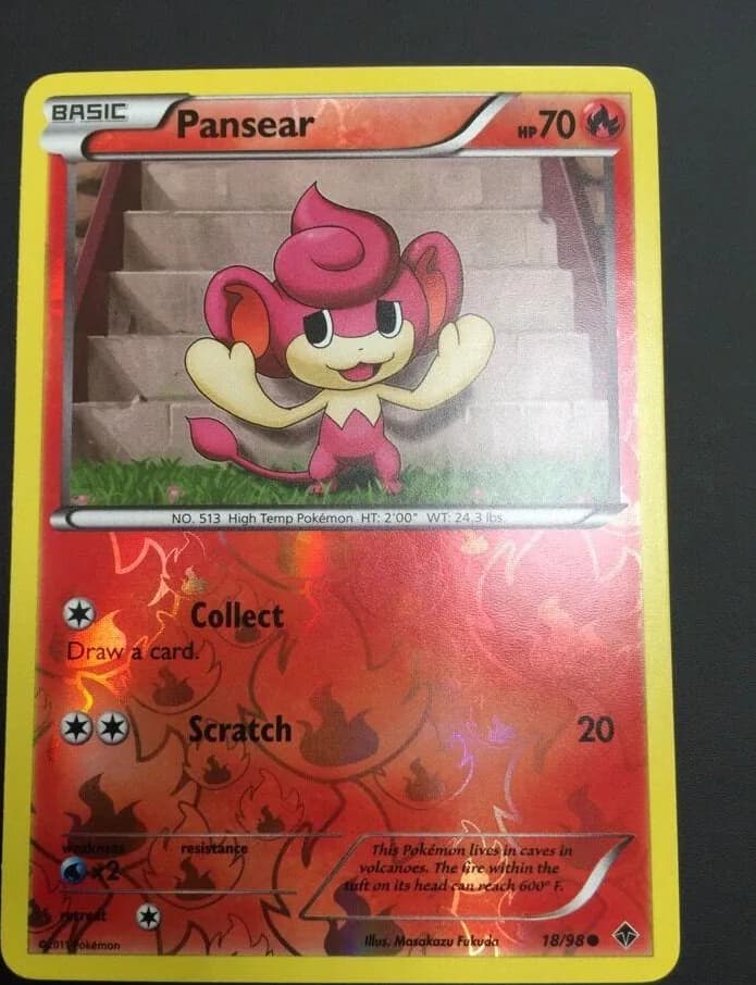 Pansear reverse holo card front, Emerging Powers 18/98