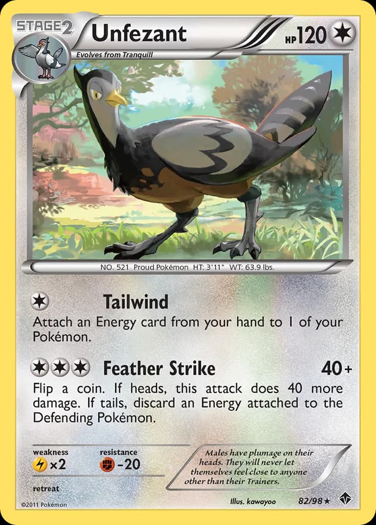 Emerging Powers Unfezant card front, 82/98