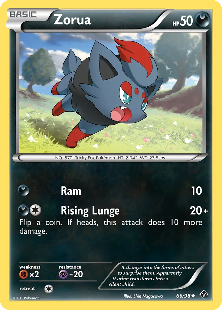 Emerging Powers Zorua card front, 66/98