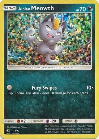 Alolan Meowth, McDonald's Collection 2017 8/12, English card reference; edition and finish may differ