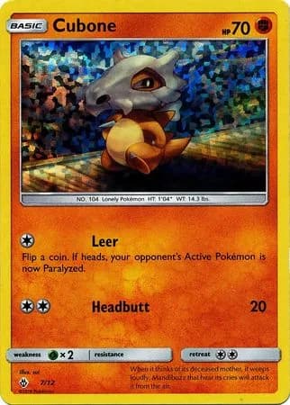 Cubone, McDonald's Collection 2018 7/12, English card reference; edition and finish may differ